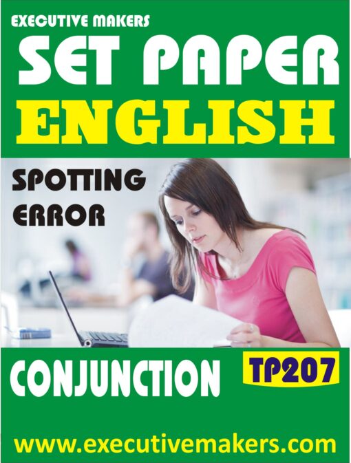 TP207 ENGLISH SPOTTING ERROR FOR CONJUNCTION SET-1 (इस पुस्तक को निःशुल्क पढ़ने के लिए, OPEN THIS BOOK पर क्लिक करें। इस पुस्तक को डाउनलोड करने के लिए ADD TO CART पर क्लिक करें। To read this Book For Free, Click on OPEN THIS BOOK. To Download This Book, Click on ADD TO CART.)