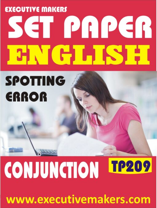 TP209 ENGLISH SPOTTING ERROR FOR CONJUNCTION SET-3 (इस पुस्तक को निःशुल्क पढ़ने के लिए, OPEN THIS BOOK पर क्लिक करें। इस पुस्तक को डाउनलोड करने के लिए ADD TO CART पर क्लिक करें। To read this Book For Free, Click on OPEN THIS BOOK. To Download This Book, Click on ADD TO CART.)