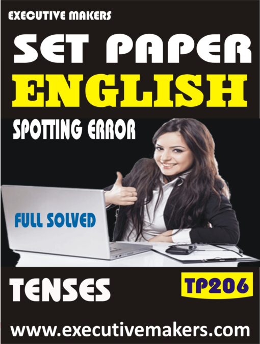 TP206 ENGLISH SPOTTING ERROR FOR TENSES SET-2 (इस पुस्तक को निःशुल्क पढ़ने के लिए, OPEN THIS BOOK पर क्लिक करें। इस पुस्तक को डाउनलोड करने के लिए ADD TO CART पर क्लिक करें। To read this Book For Free, Click on OPEN THIS BOOK. To Download This Book, Click on ADD TO CART.)